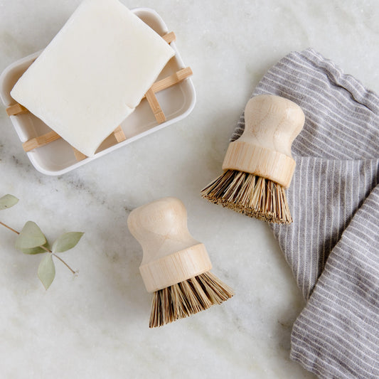 Bamboo Pot Scrubber Brush